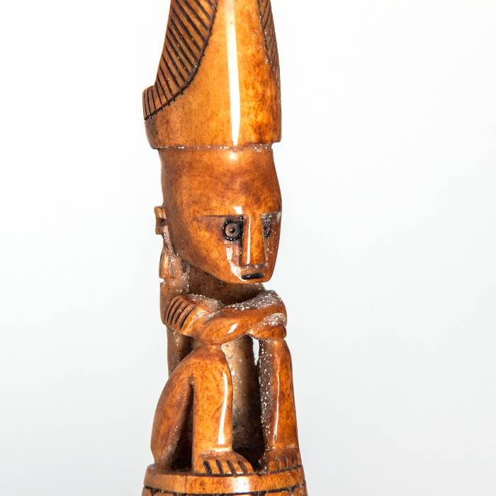 Statueta decorativa lemn tropical si fier|Statuete etnice autentice [2]