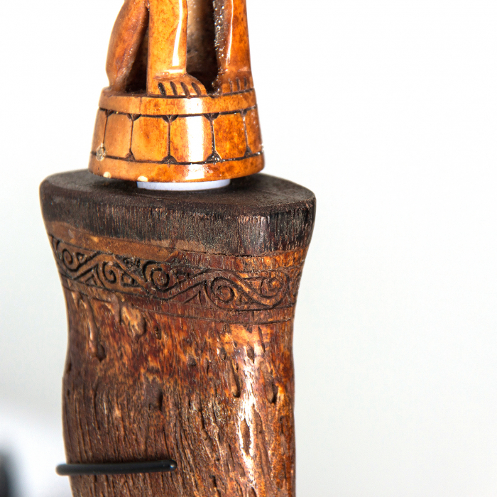 Statueta decorativa lemn tropical si fier|Statuete etnice autentice [3]