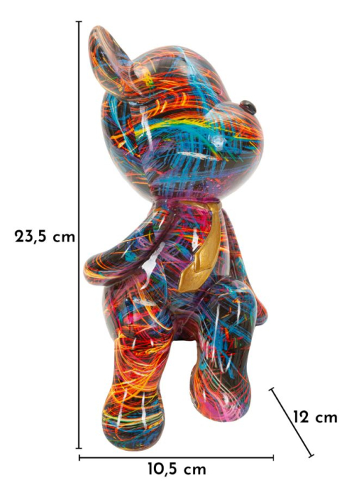 Statueta decorativa ursulet artistic multicolor din polirasina [7]