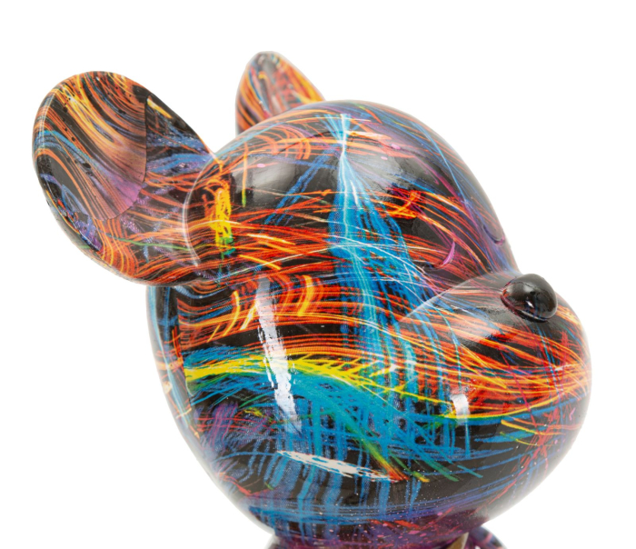 Statueta decorativa ursulet artistic multicolor din polirasina [4]