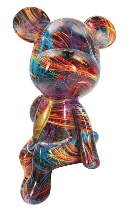 Statueta decorativa ursulet artistic multicolor din polirasina [2]