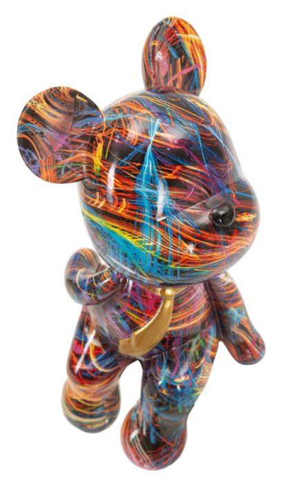 Statueta decorativa ursulet artistic multicolor din polirasina [3]