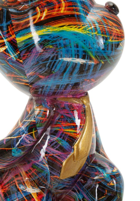 Statueta decorativa ursulet artistic multicolor din polirasina [5]