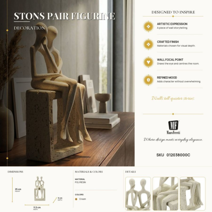 Statuetă rășină bej decor – imagine principală – Coppia Stons [11]