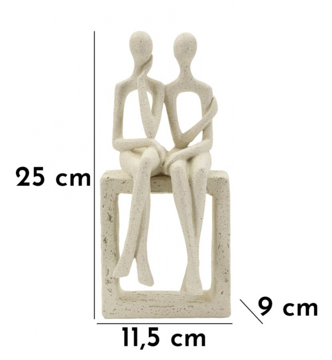 Statuetă rășină bej decor – imagine principală – Coppia Stons [9]