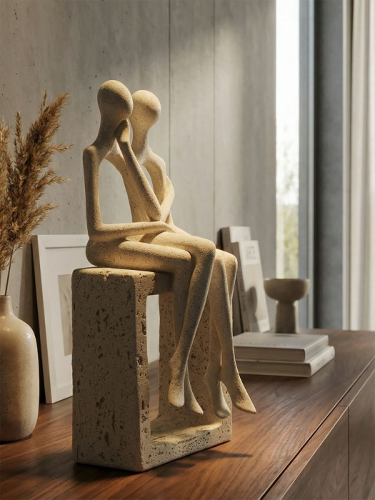 Statuetă rășină bej decor – imagine principală – Coppia Stons [2]