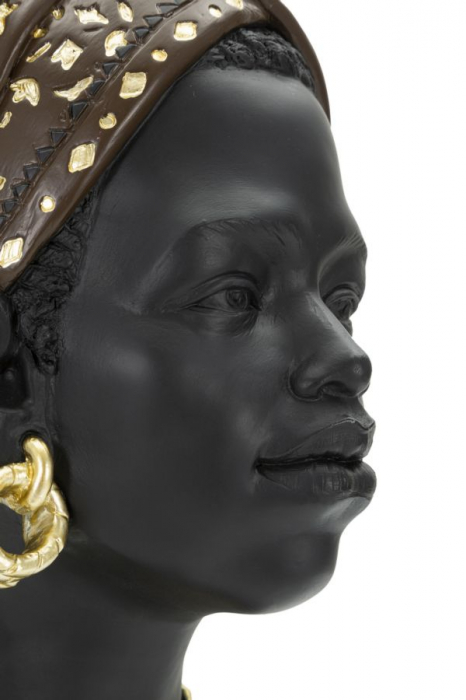 Statueta Donna Masai, rasina, nagru/auriu [4]