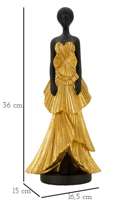 Statueta Donnina Fashion rochie aurie - CreativDeco.ro   [7]