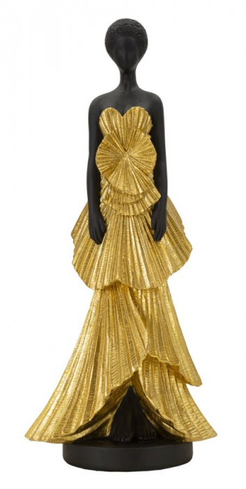 Statueta Donnina Fashion rochie aurie - CreativDeco.ro   [1]