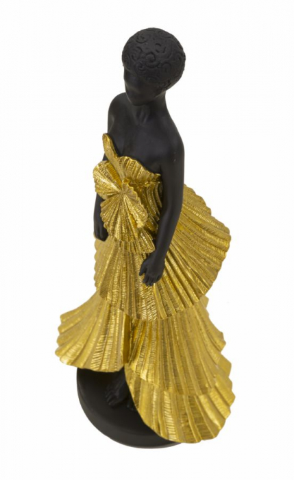 Statueta Donnina Fashion rochie aurie - CreativDeco.ro   [3]