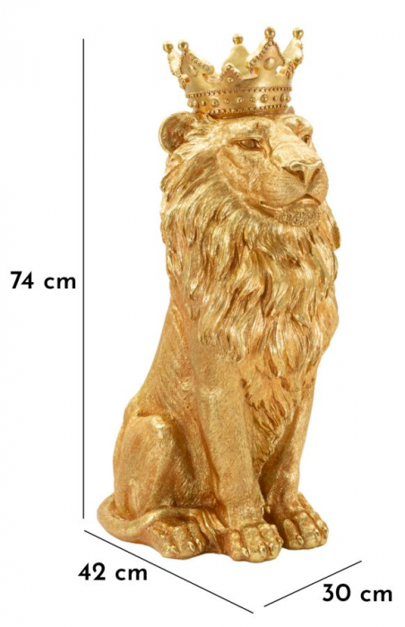 Statuetă leu auriu cu coroană decorativă [12]