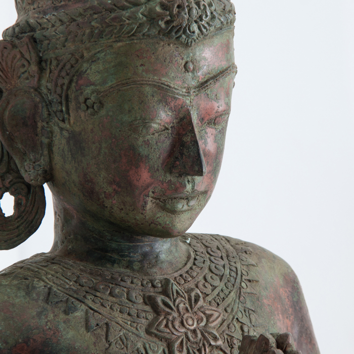 Statueta orientala bronz verde si auriu|Decoratiuni exotice de lux [2]