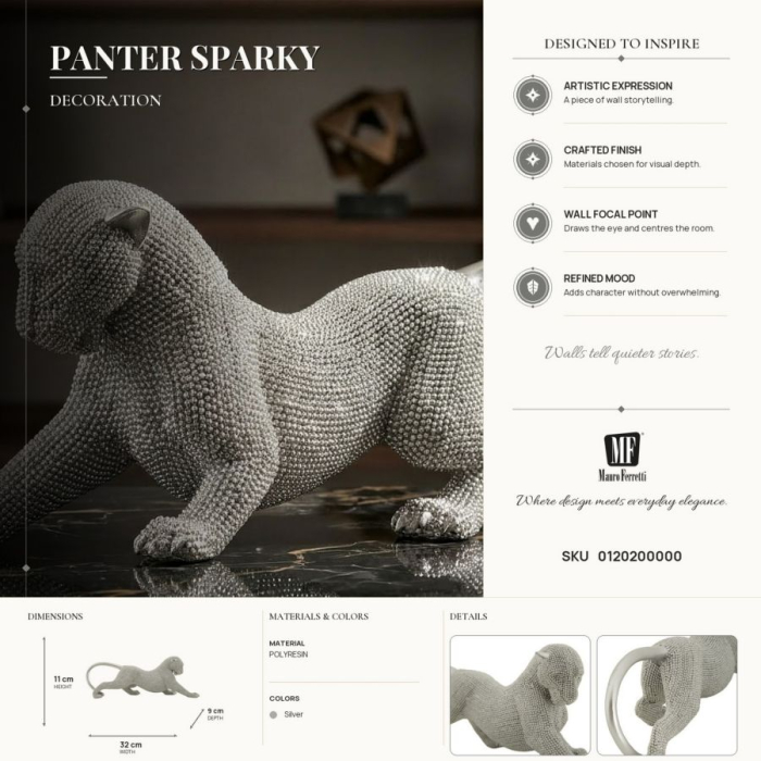 Pantera Argintie Glamour | Decor Luxos | CreativDeco [9]
