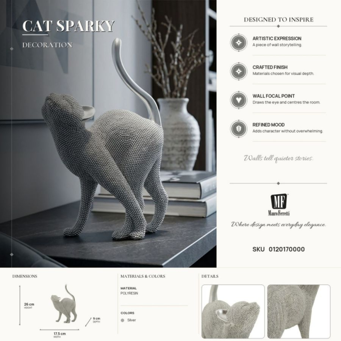 Pisica Argintie Glamour | Decoratiuni Interioare | CreativDeco [8]