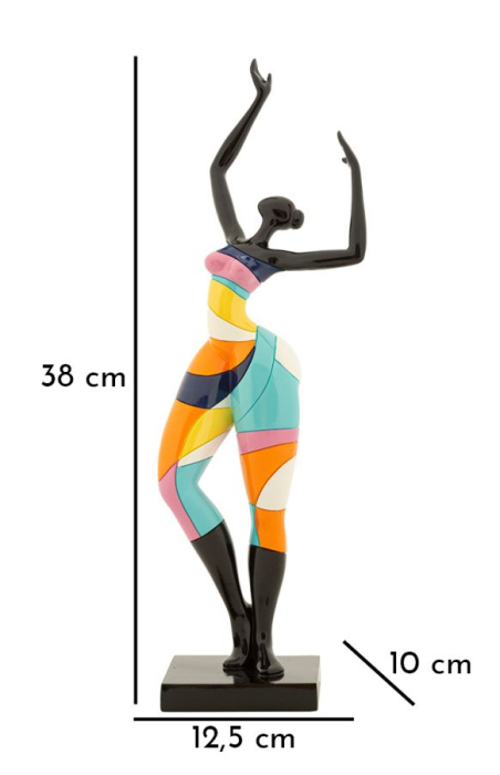 Statueta femeie dansand stil rubic rasina lacuita multicolora 12x38 - CreativDeco.ro [7]