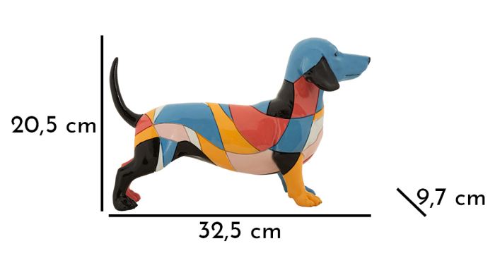 Statueta teckel stil rubic rasina lacuita multicolora 32x20 - CreativDeco.ro [8]