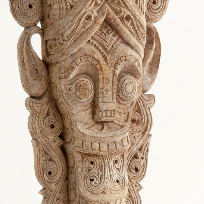 Statueta masca etnica lemn fier|Statuete decorative unicat [2]