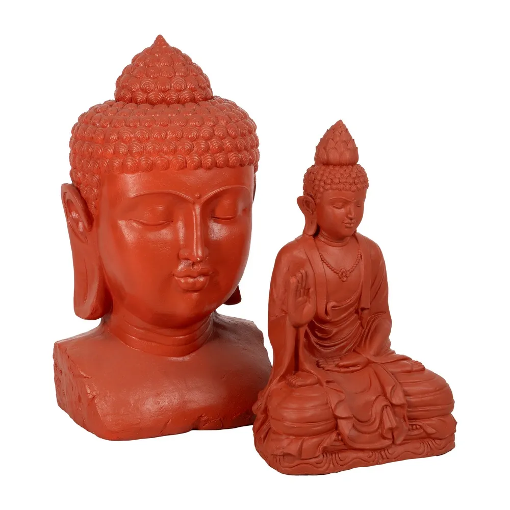 Bust Buddha teracotă|Decorațiuni meditative naturale [8]