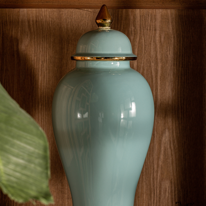 Sticla decorativa organica provensal ceramica albastru auriu|Sticle decorative unice [5]