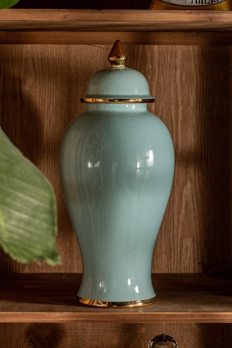 Sticla decorativa organica provensal ceramica albastru auriu|Sticle decorative unice [6]