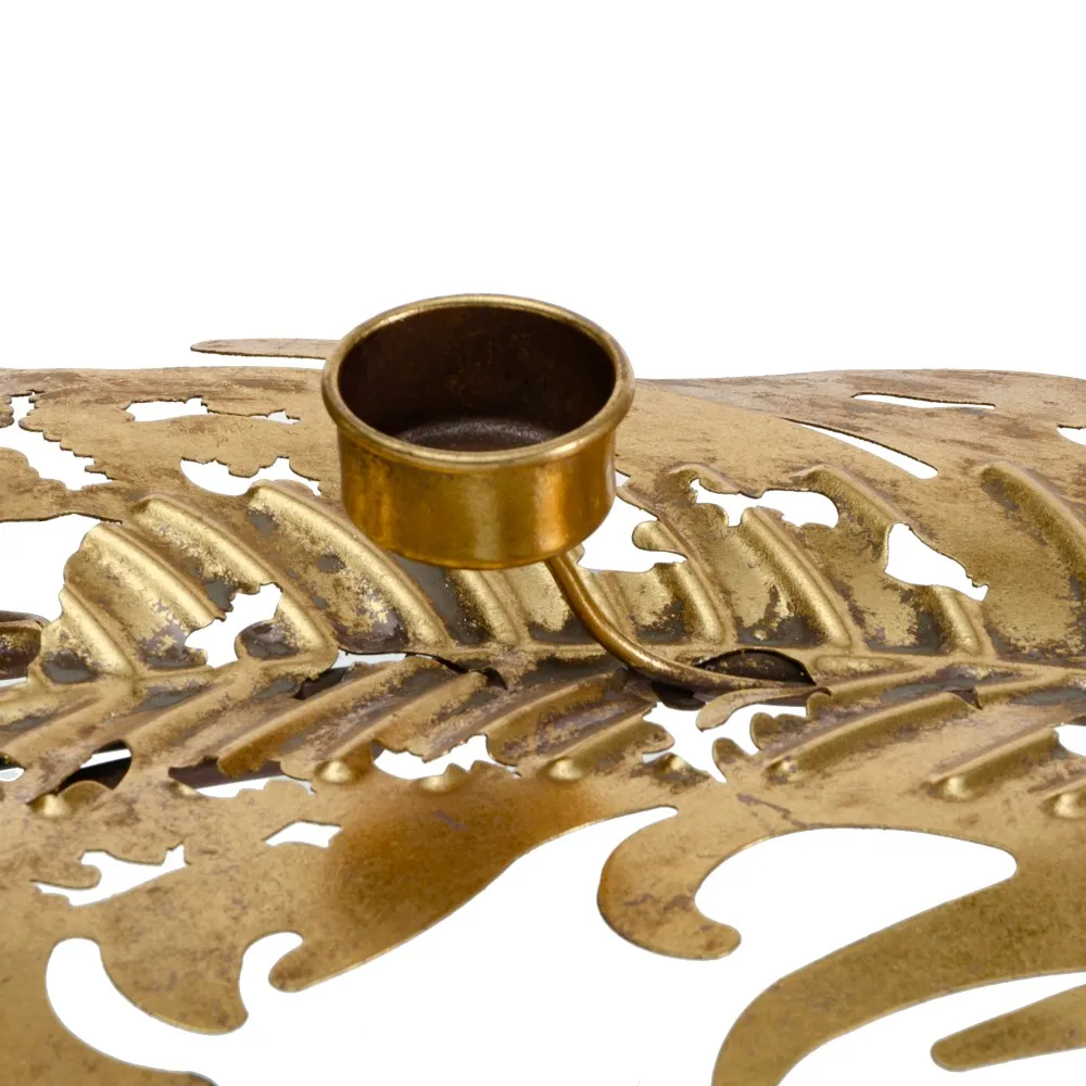 Suport 3 Lumânări din Metal Auriu Antichizat creativdeco.ro [3]