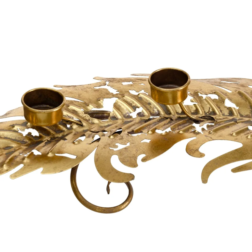 Suport 3 Lumânări din Metal Auriu Antichizat creativdeco.ro [4]