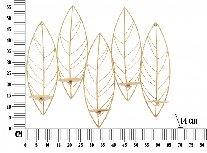 Aplica perete Leaf 5 lumanari decor natural CreativDeco [5]