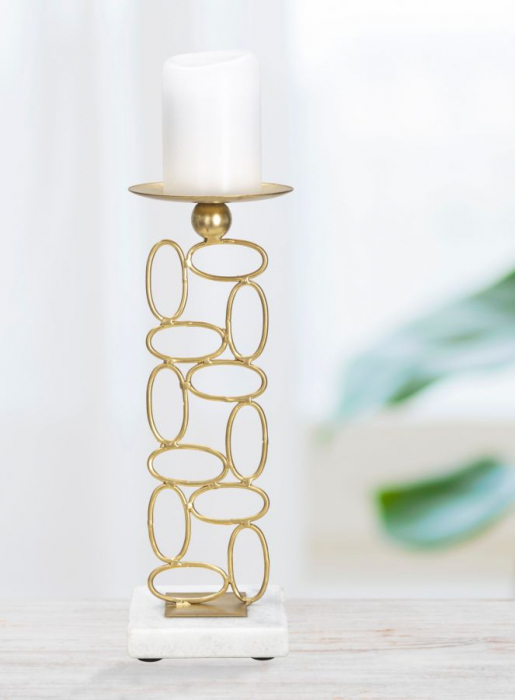 Suport lumanare Glam durabil marmura si fier CreativDeco [9]