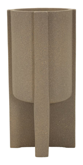 Suport vază exterior maro din rășină cu design sculptural Moai variantă compactă [3]