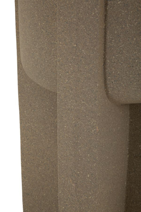 Suport vază exterior maro din rășină cu design sculptural Moai [5]