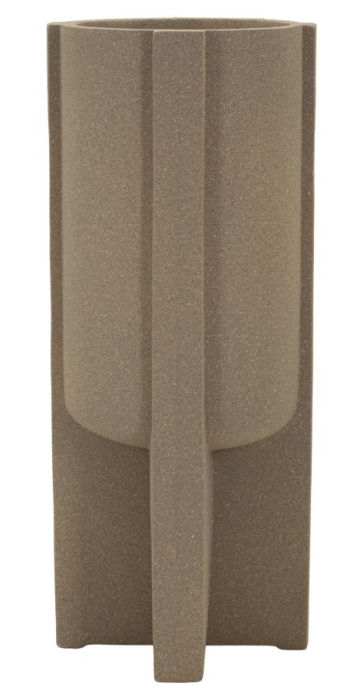 Suport vază exterior maro din rășină cu design sculptural Moai [2]