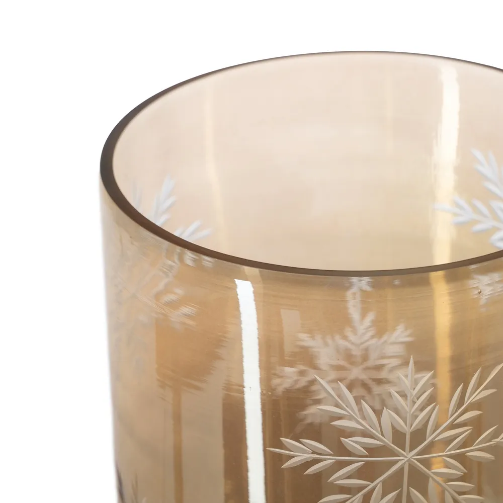Suport de lumânări din cristal gravat fumuriu|creativdeco.ro [3]