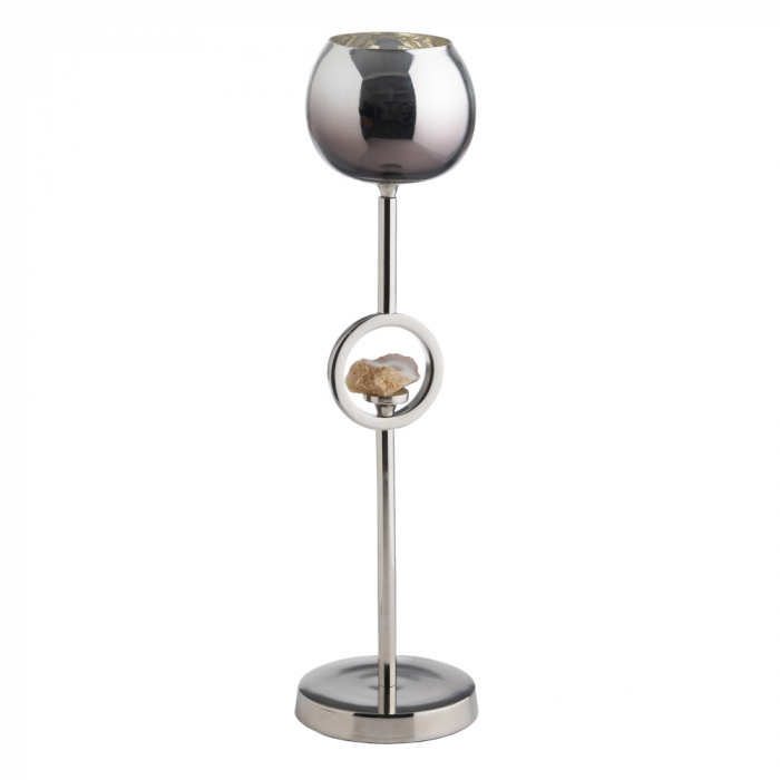 Suport Lumanare Argintiu CreativDeco - Accesoriu Elegant pentru Decor Glam [1]