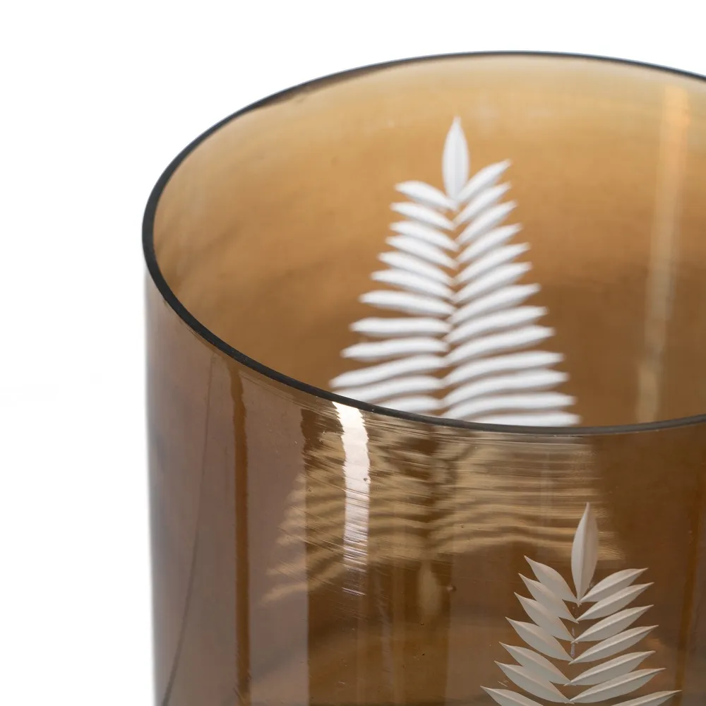 Suport de lumânări din cristal gravat fumuriu|creativdeco.ro [3]