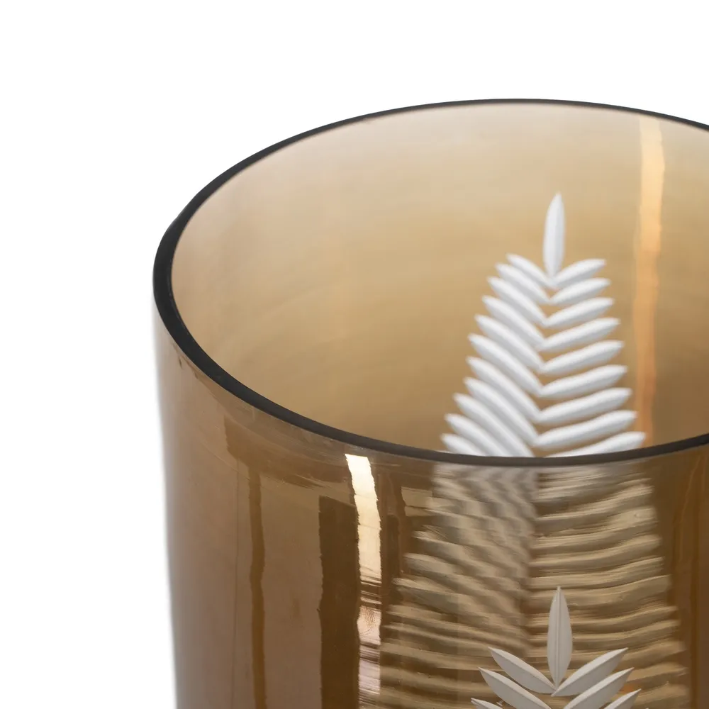 Suport de lumânări din cristal gravat fumuriu|creativdeco.ro [3]