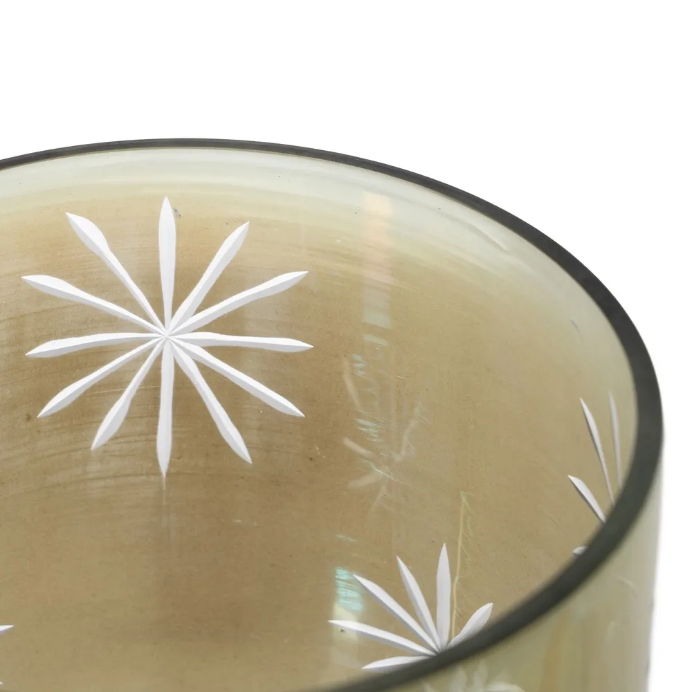 Suport de lumânări verde din cristal gravat|creativdeco.ro [4]