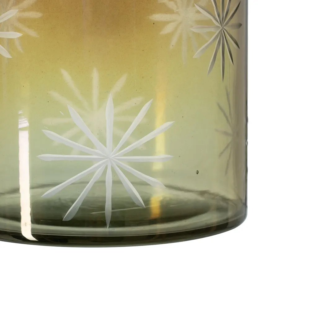 Suport de lumânări verde din cristal gravat|creativdeco.ro [6]