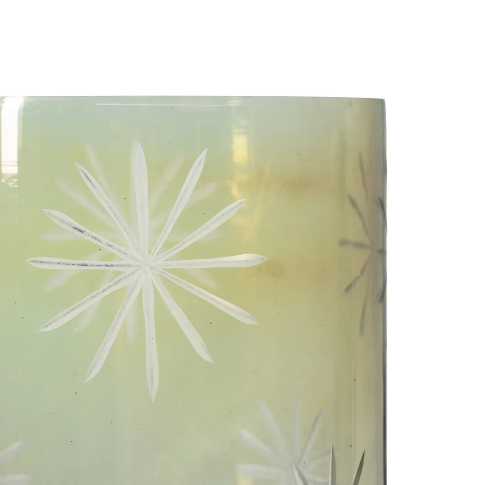 Suport de lumânări verde din cristal gravat|creativdeco.ro [5]