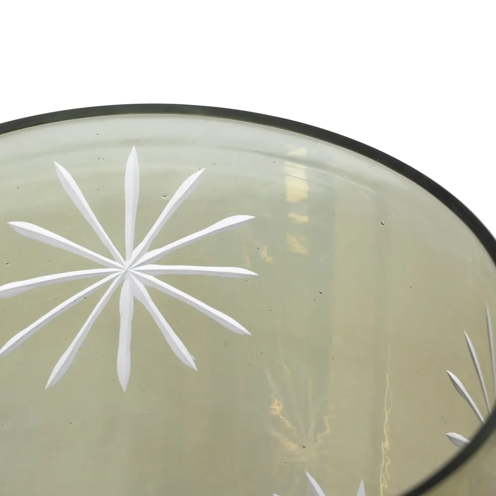 Suport de lumânări verde din cristal gravat|creativdeco.ro [4]