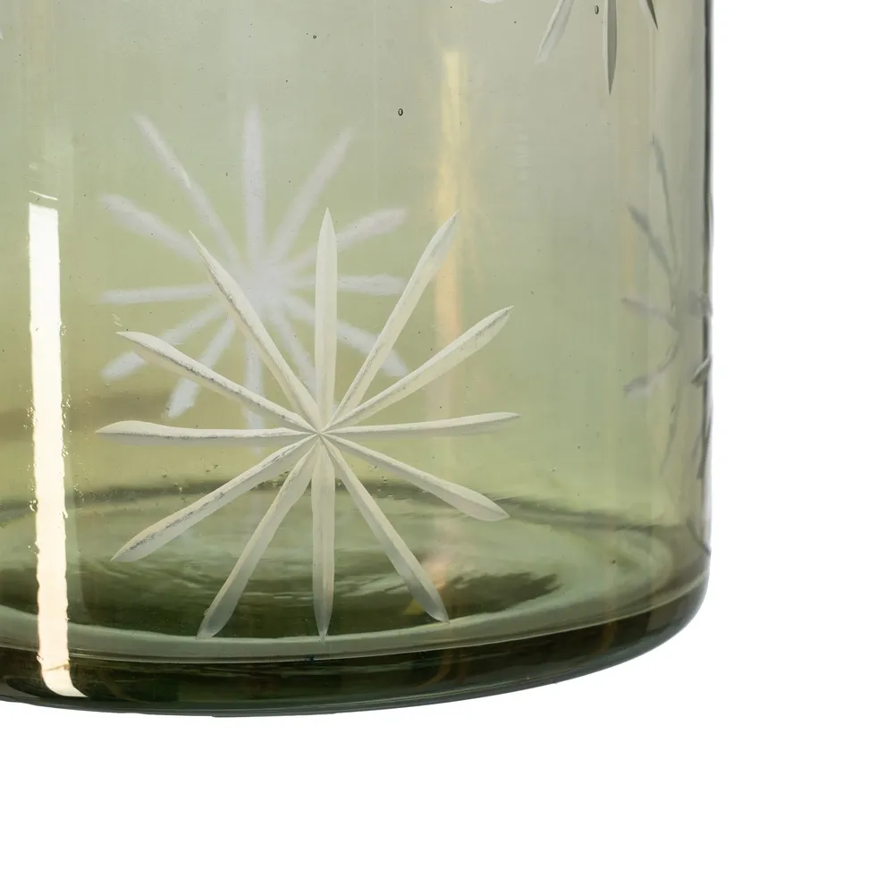 Suport de lumânări verde din cristal gravat|creativdeco.ro [6]