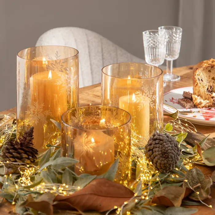 Suport de lumânări din cristal gravat fumuriu|creativdeco.ro [2]