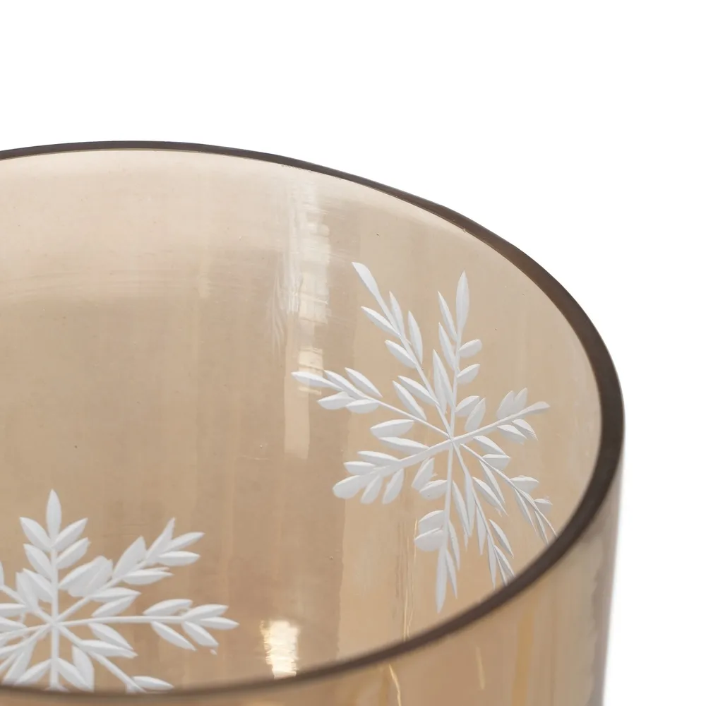 Suport de lumânări din cristal gravat fumuriu|creativdeco.ro [4]