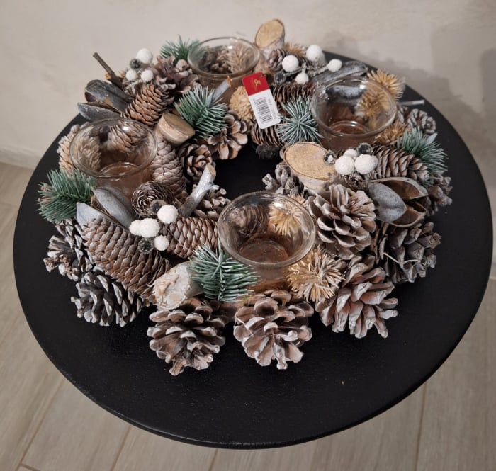 Suport Lumanari Festiv CreativDeco - Decor de Craciun cu Conuri de Pin [6]