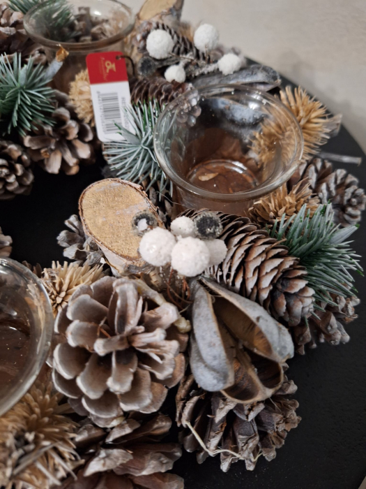 Suport Lumanari Festiv CreativDeco - Decor de Craciun cu Conuri de Pin [4]