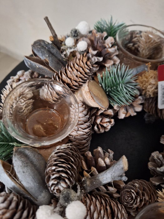 Suport Lumanari Festiv CreativDeco - Decor de Craciun cu Conuri de Pin [5]