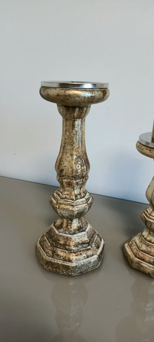 Suport de lumânări alb perlat antichizat|creativdeco.ro [2]