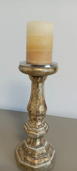 Suport de lumânări alb perlat antichizat|creativdeco.ro [4]