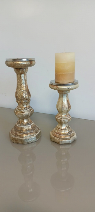 Suport de lumânări alb perlat antichizat|creativdeco.ro [11]