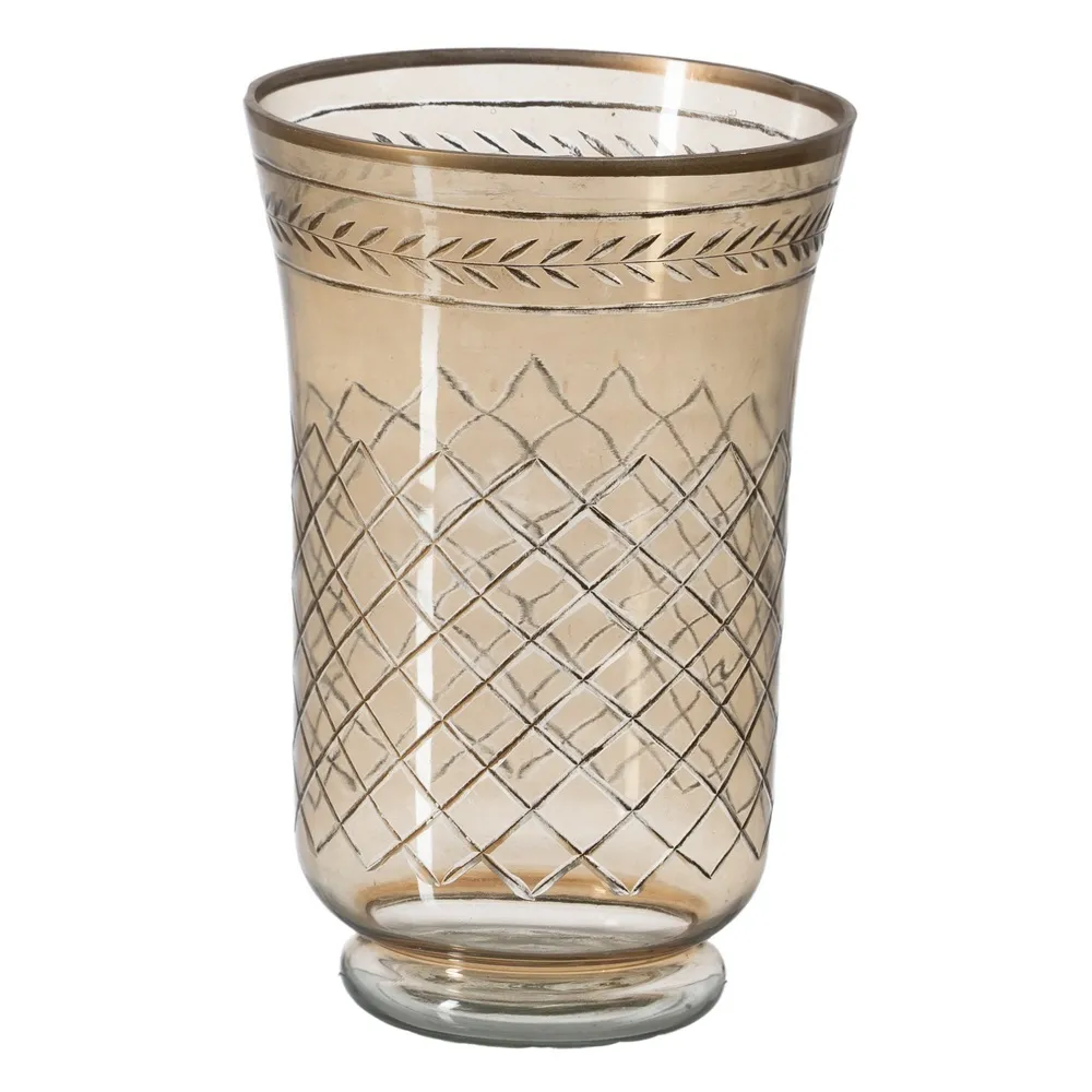 Suport de lumânări vintage din cristal gravat |creativdeco.ro [1]