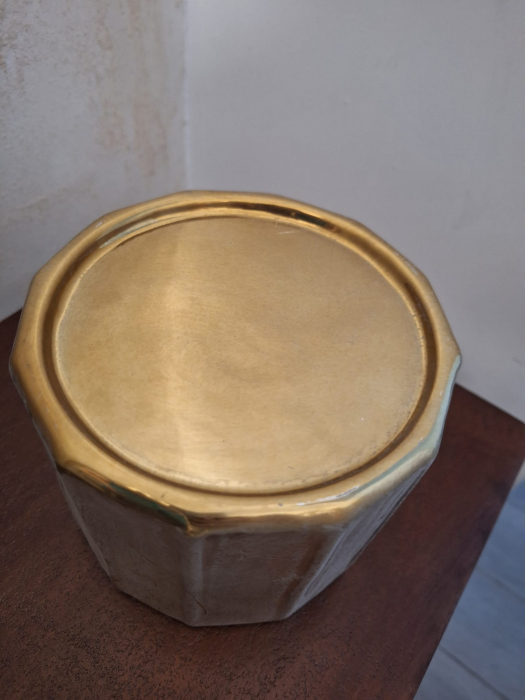 Suport lumanare ceramic cu baza aurie Ary Clay [7]